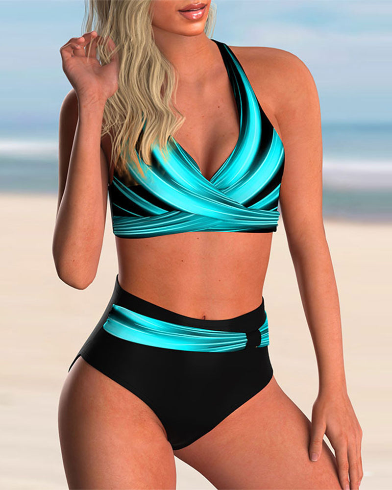 IRIS |  Ensemble de bikini avec décolleté croisé et imprimé