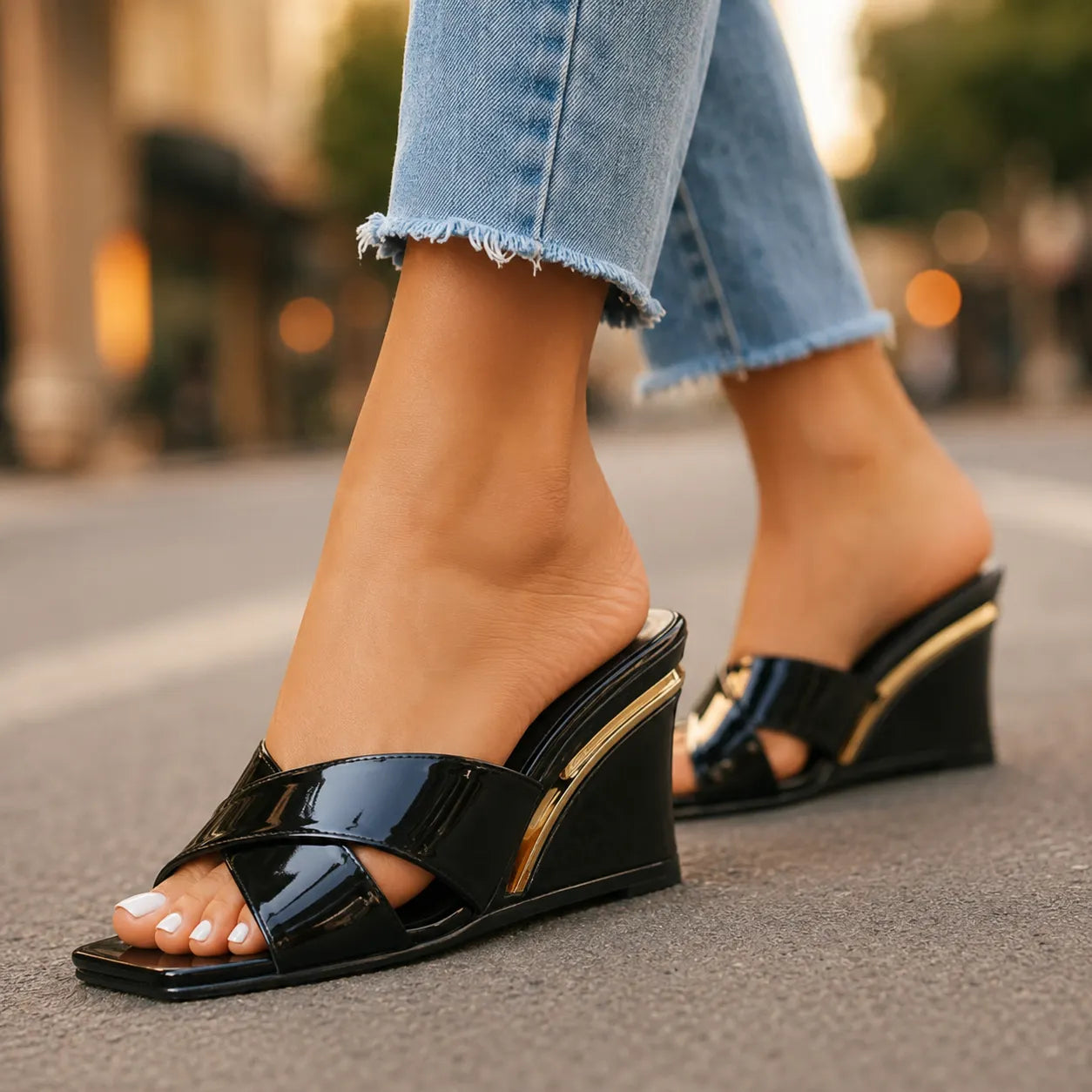 MARIE™ | Mules Compensées Élégance Luxe