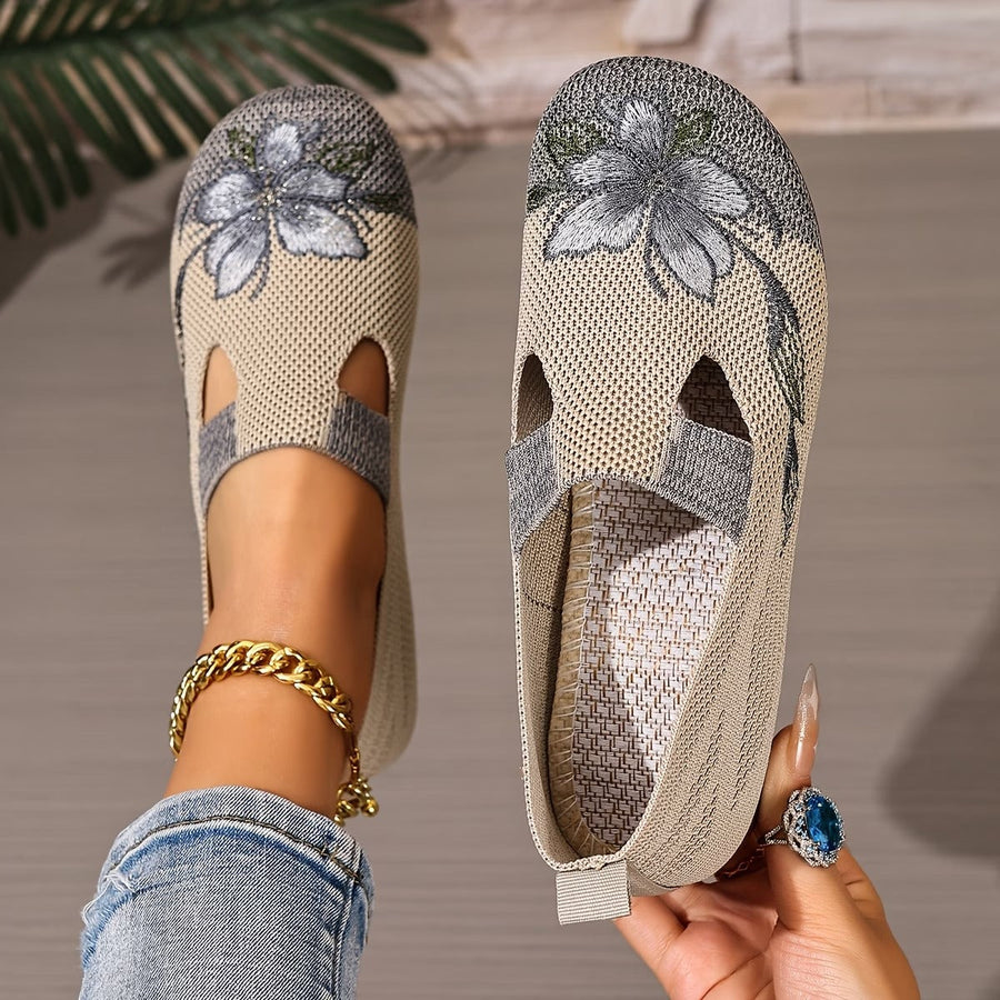 Arixa - Chaussures Respirantes Confortables à Broderie Fleurie