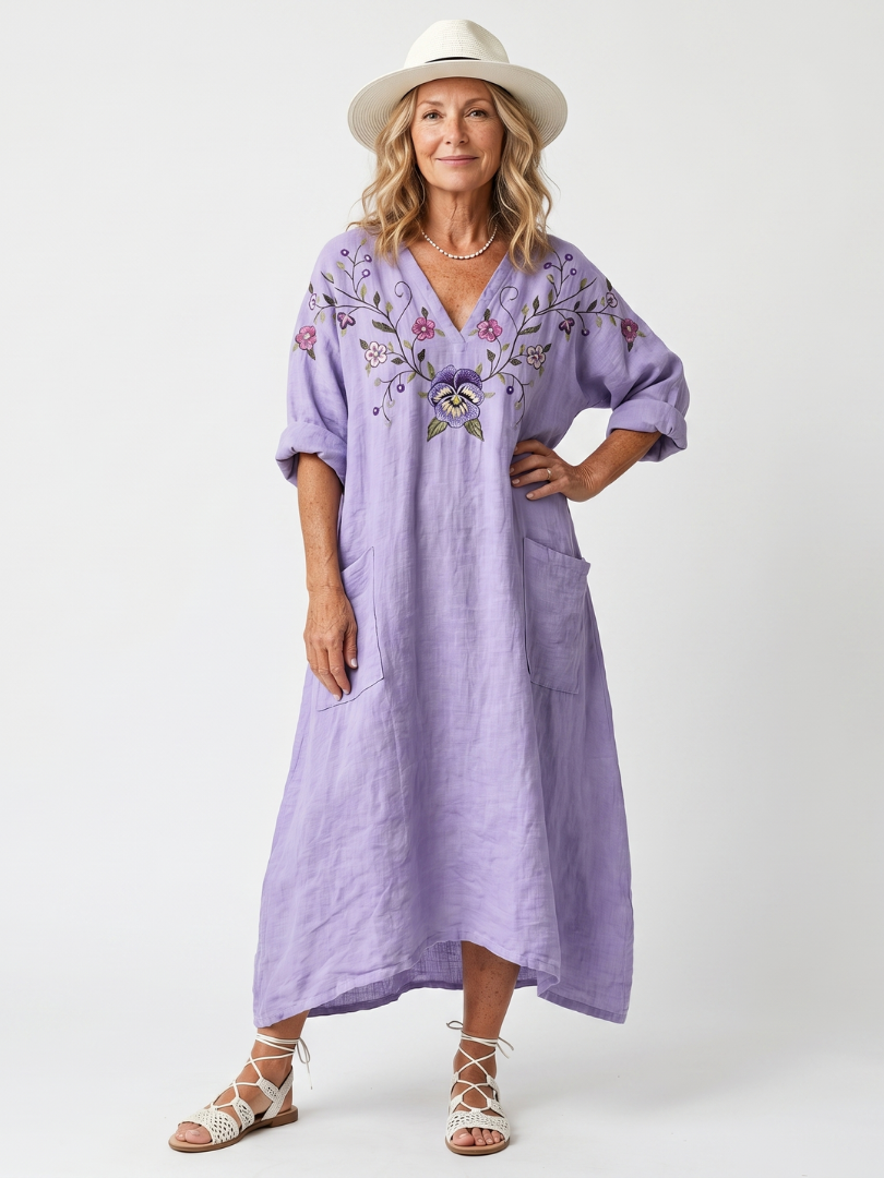 Léonie | Robe Maxi Bohème Brodée
