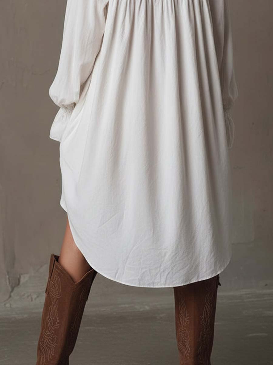 Émilie | Robe Chemise Bohème Élégante