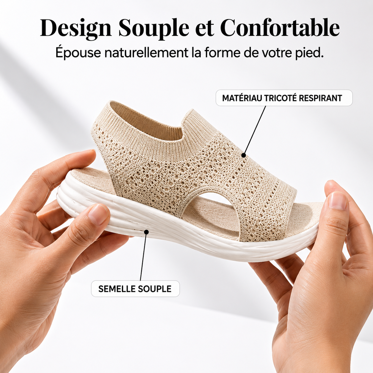HUGUETTE | Sandales Plateforme Confort Respirantes