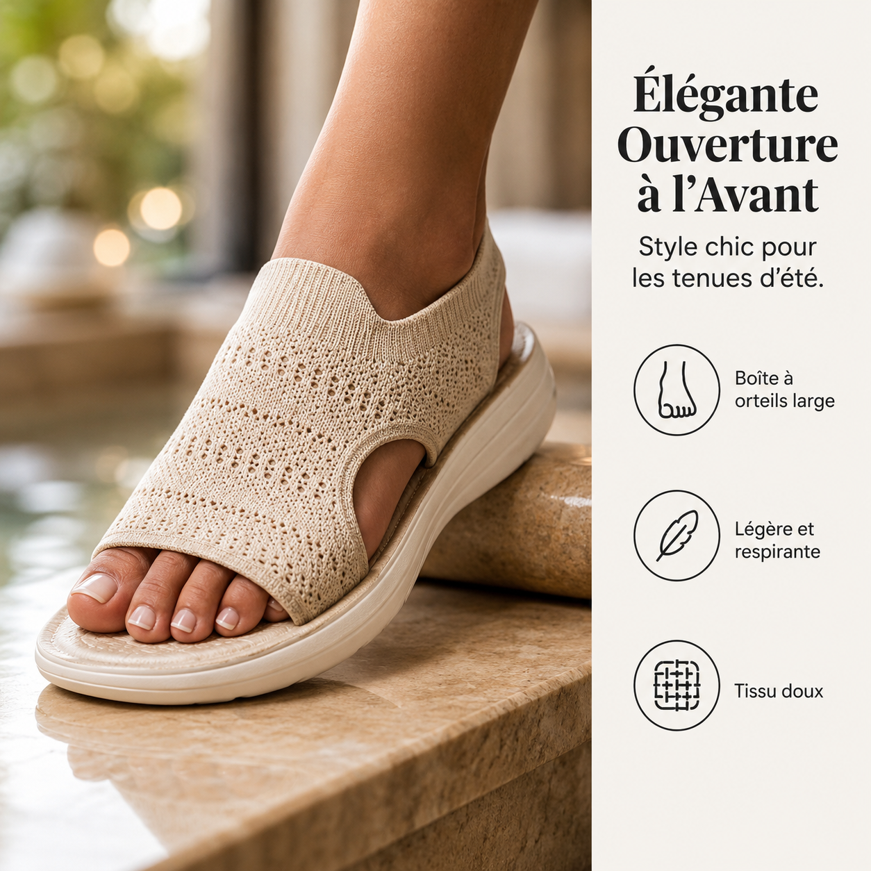 HUGUETTE | Sandales Plateforme Confort Respirantes