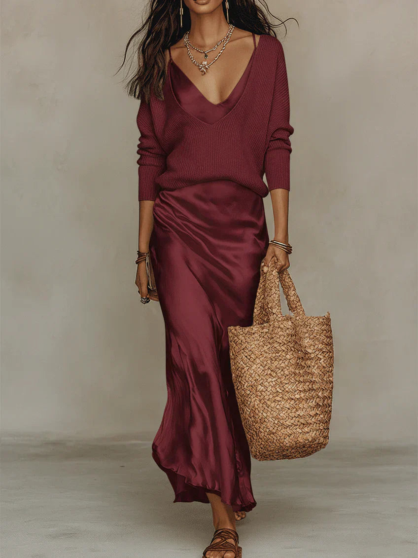 ELENA | Robe Satinée Midi