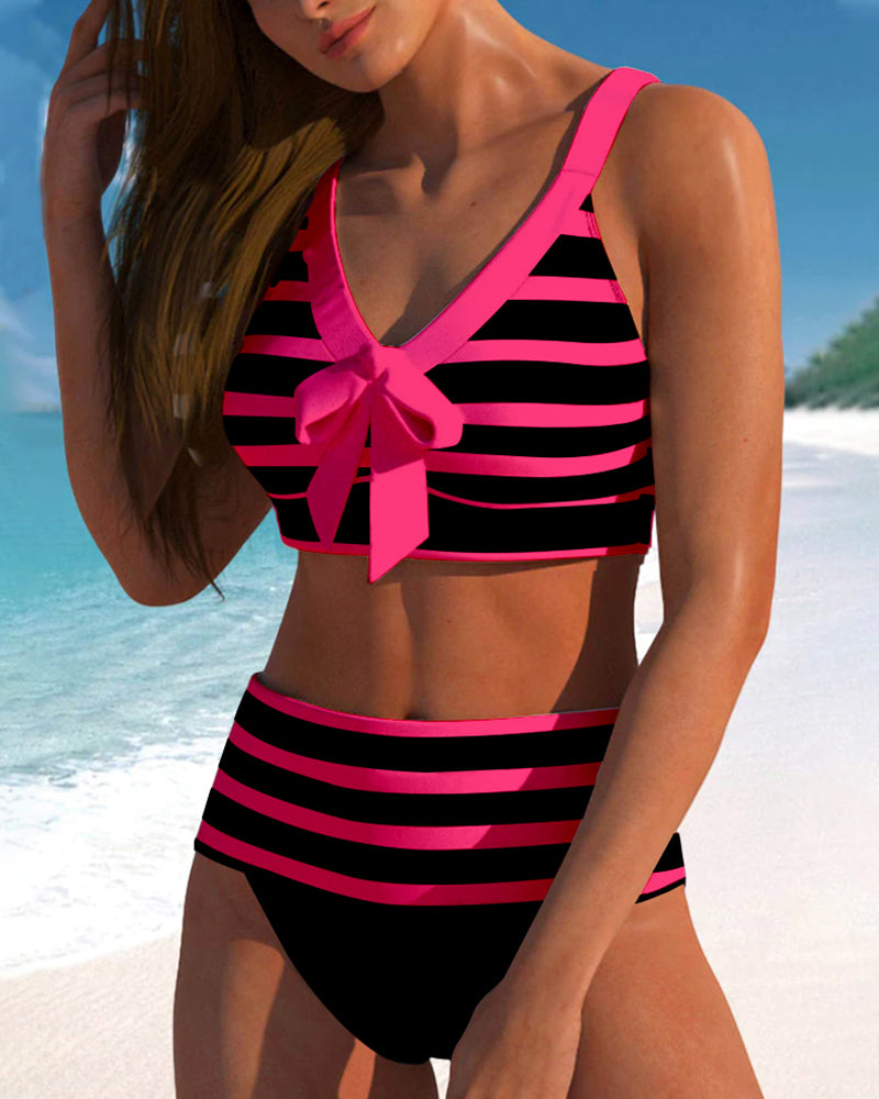 INDY |  Bikini rayé taille haute