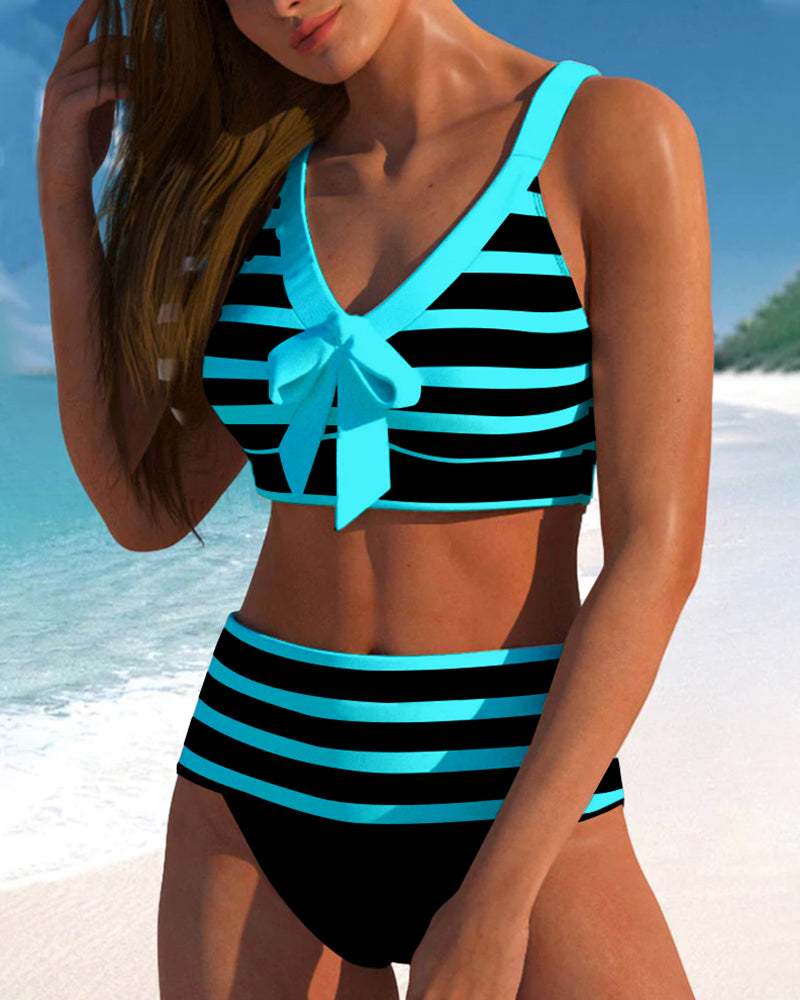 INDY |  Bikini rayé taille haute