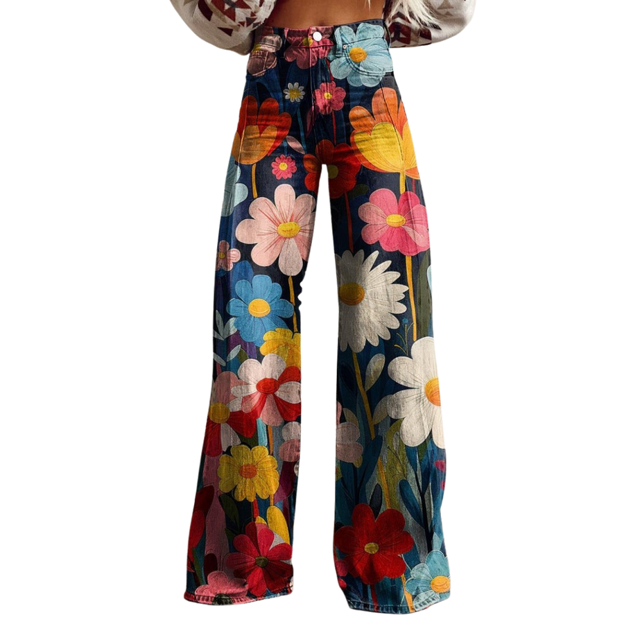 LÉNA™ | Pantalon Large Floral