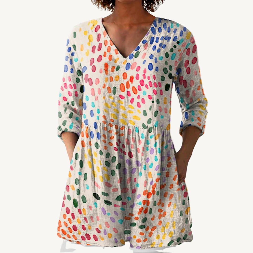 BERNADETTE™ | Blouse longue à col en V