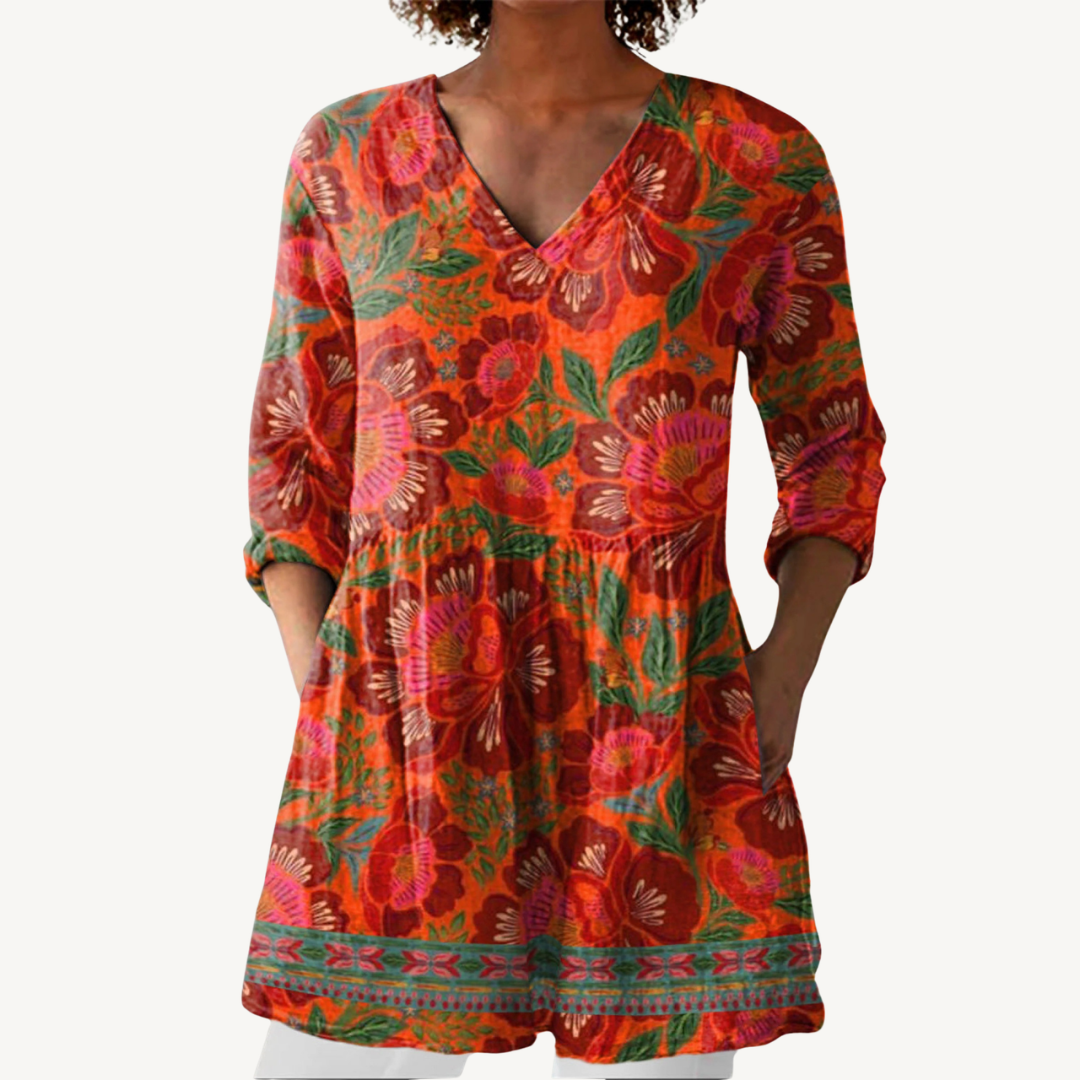 FELICITY™ | Blouse longue à col en V