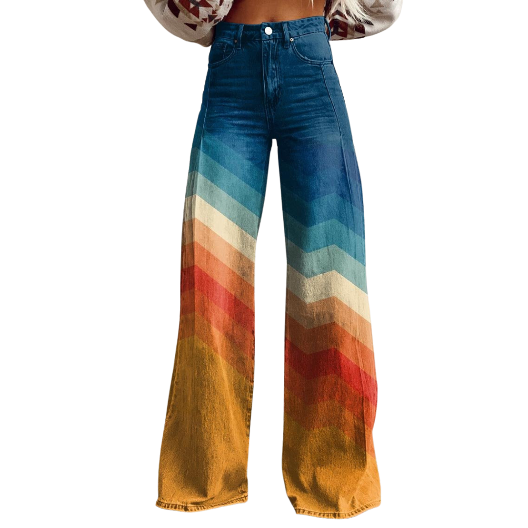 LÉA™ | Pantalon Zigzag Rétro Élégant