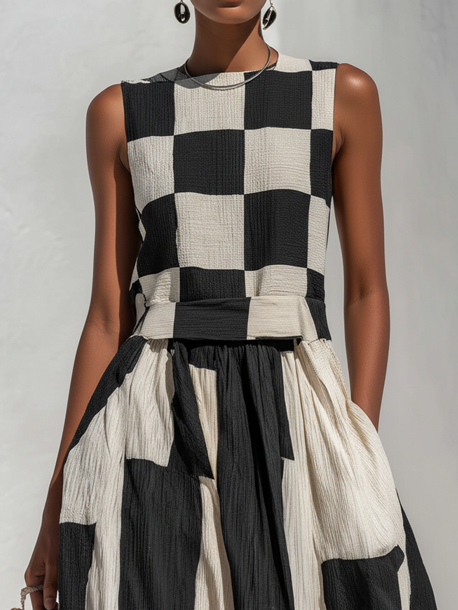 Agnès | Robe Maxi Graphique Élégante