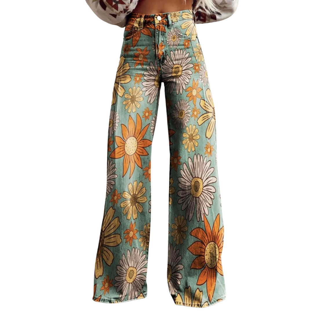 CIRILLA™ | Pantalons Palazzo Fleuris