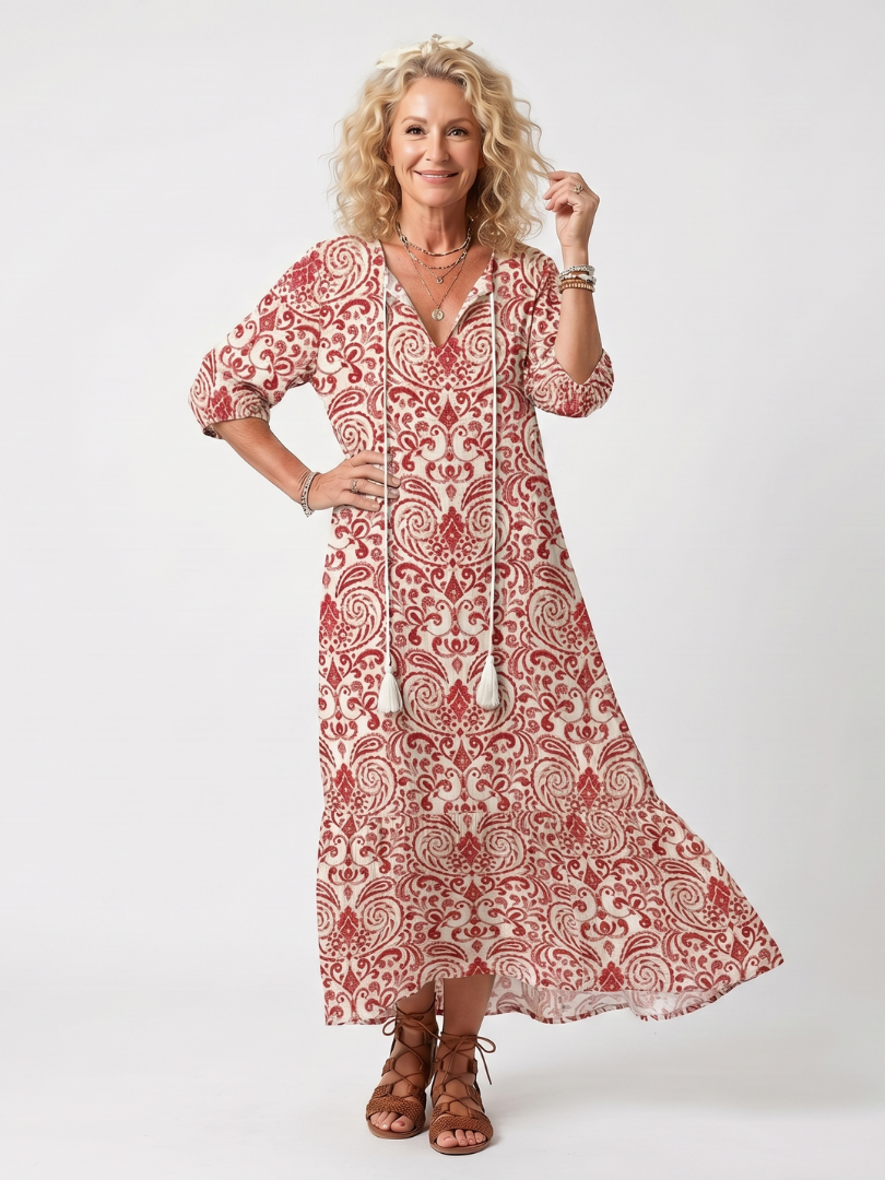 Gabrielle | Robe Maxi Bohème Élégante