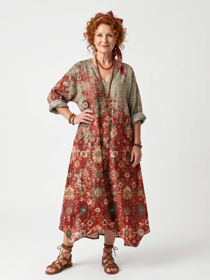 Béatrice | Robe Maxi Bohème Fleurie