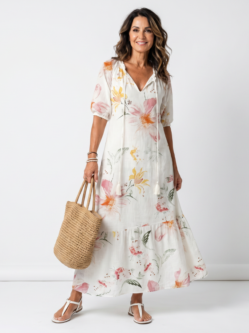 Éliane | Robe Maxi Fleurie Romantique