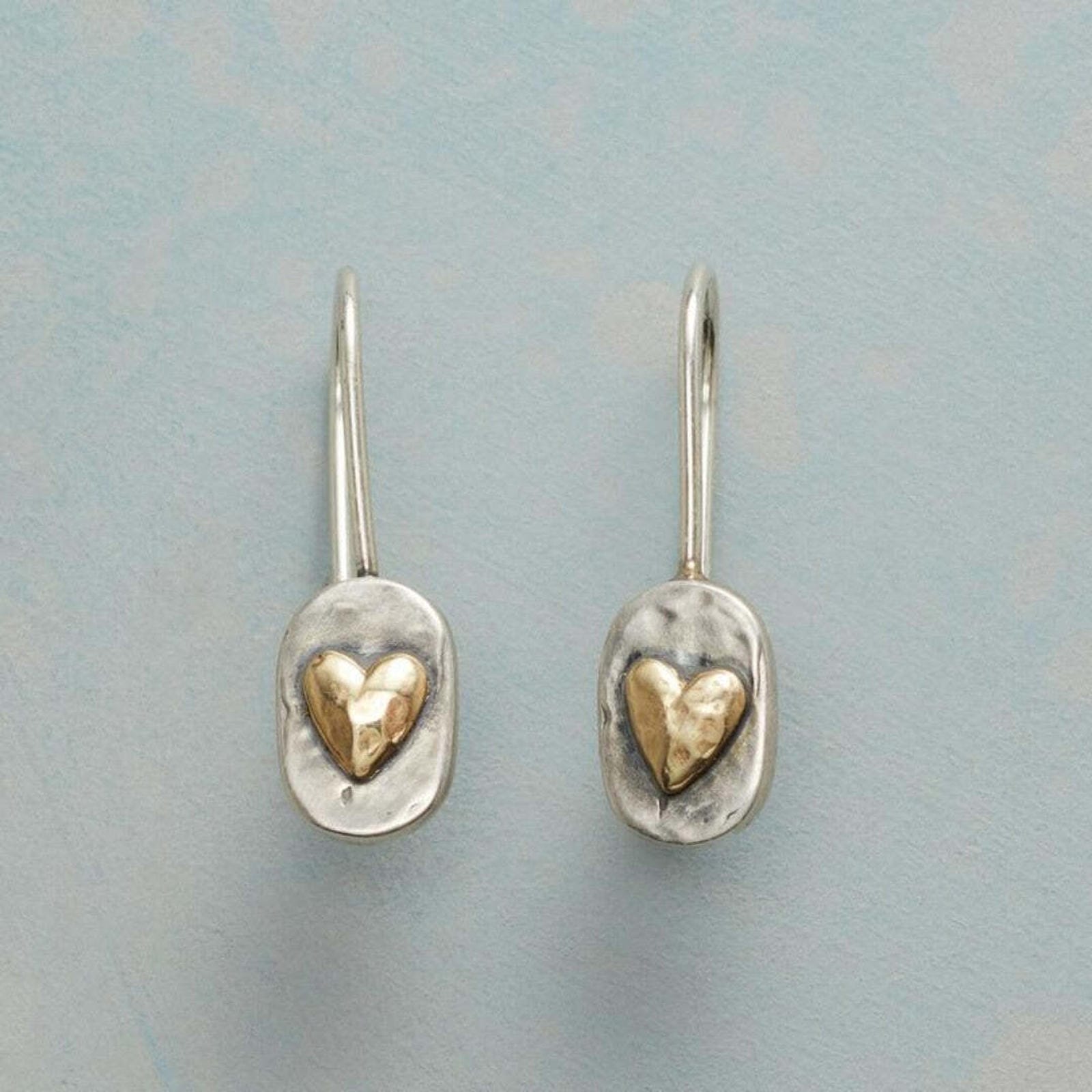 Boucles d'oreilles en cœur en or vintage