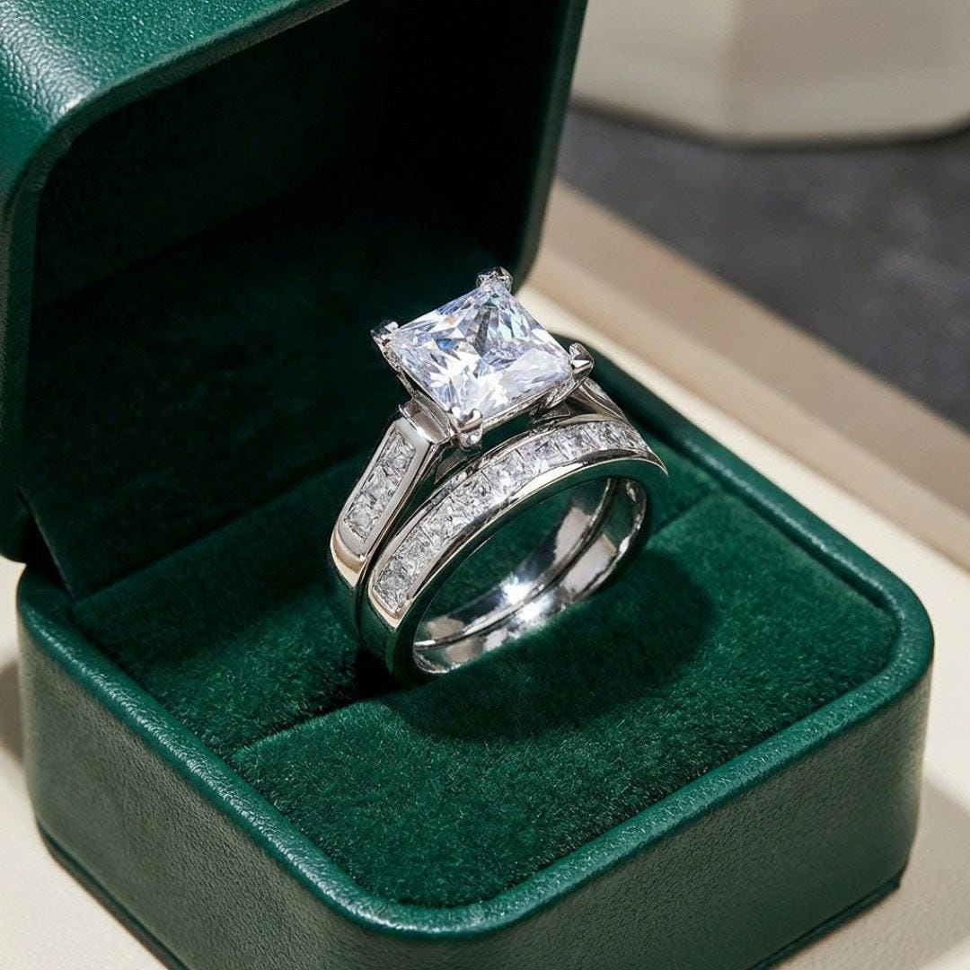 Exquise Bague de Promesse en Zirconia