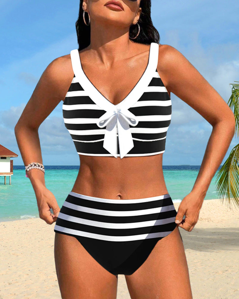 INDY |  Bikini rayé taille haute