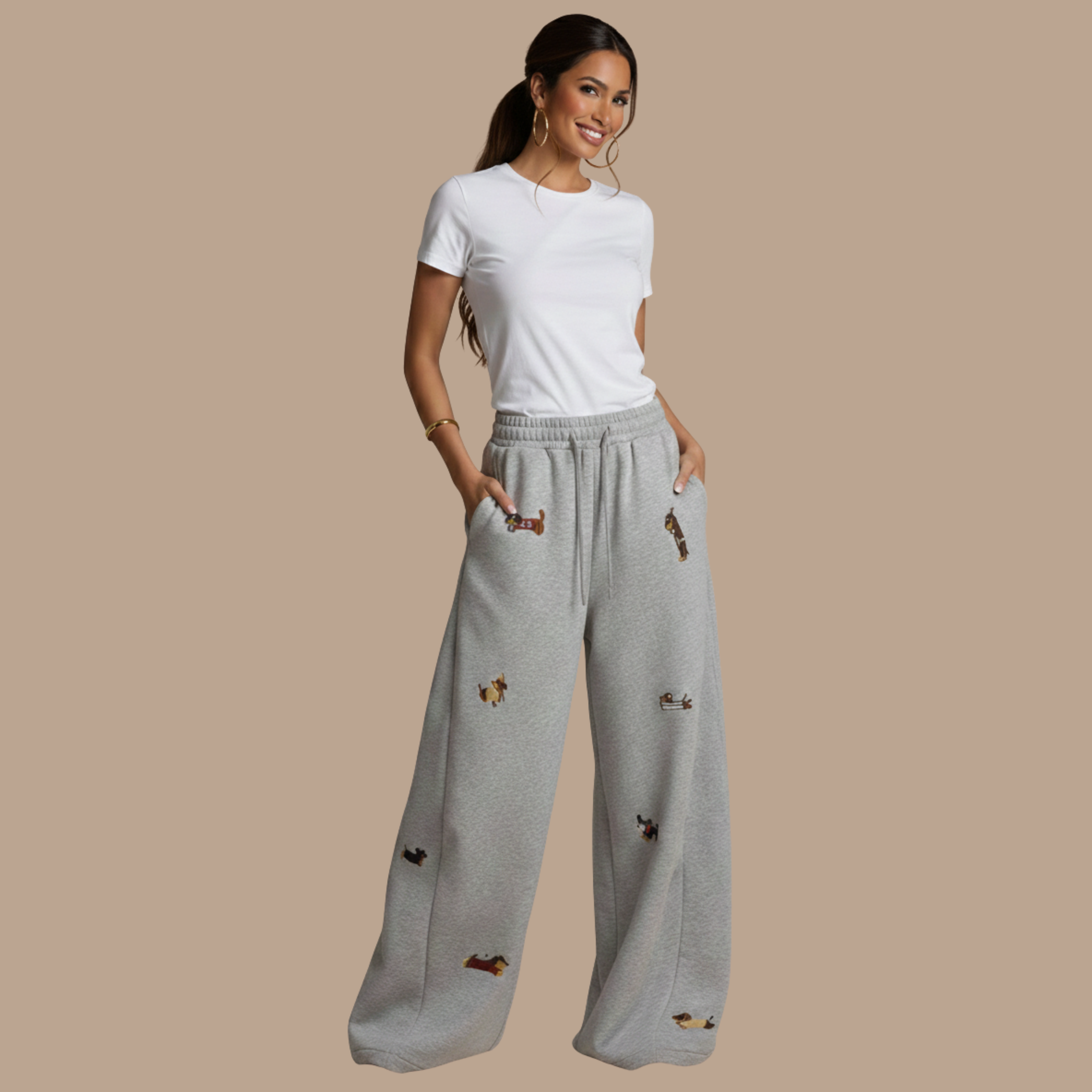 DENISE™ | Sweatpants brodés chiots