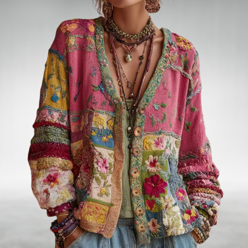 Josiane | Cardigan Bohème Fleuri