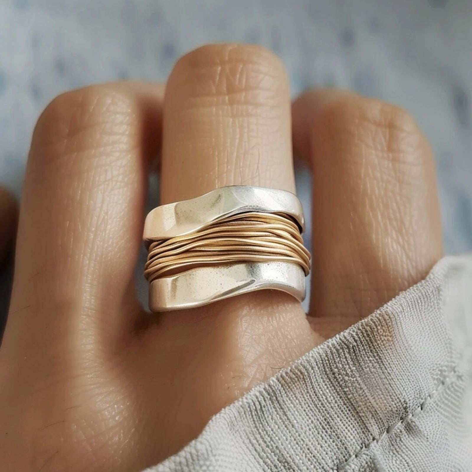 Bague en Fils d'Or et d'Argent