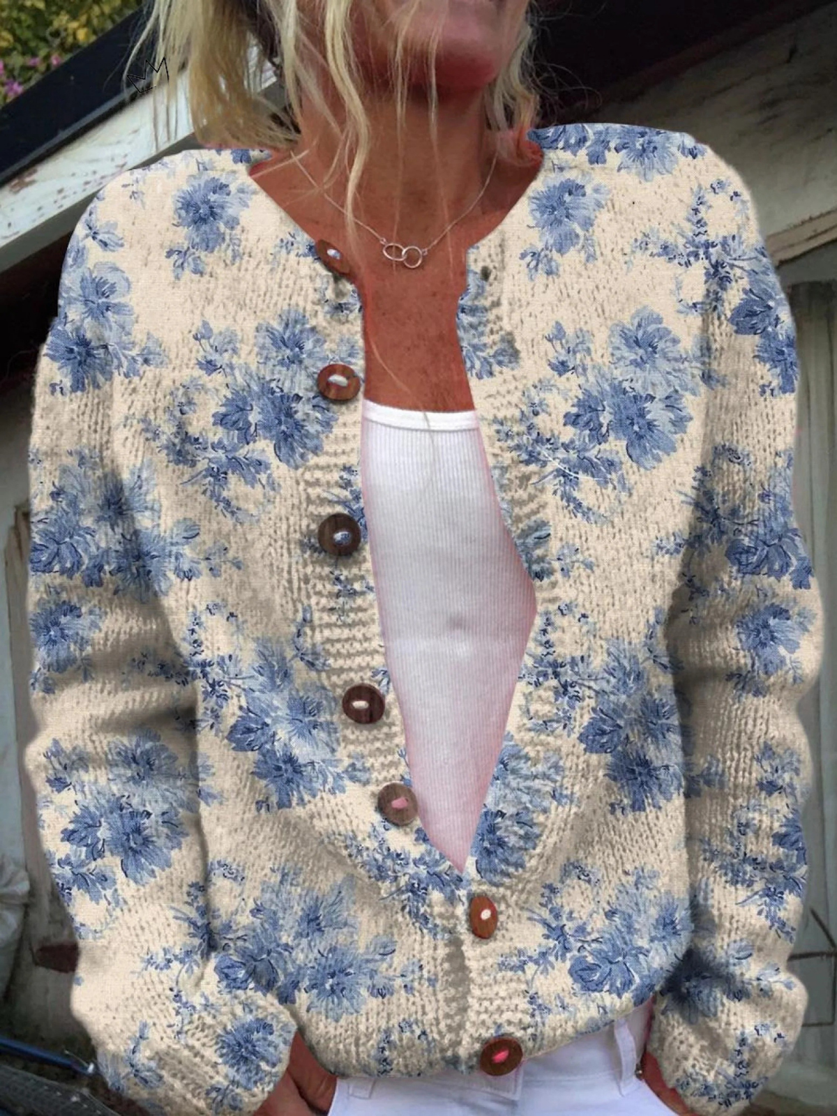 Annick | Cardigan Fleuri Élégant