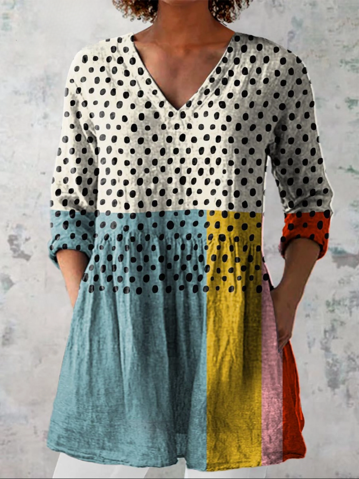ELOWEN™ | Blouse longue à col en V