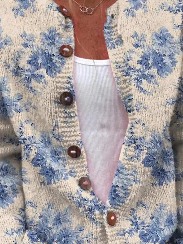 Annick | Cardigan Fleuri Élégant