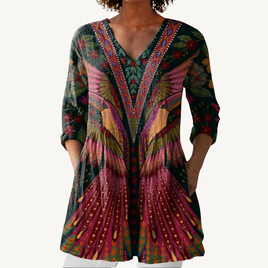 ADRIANNA™ | Blouse longue à col en V
