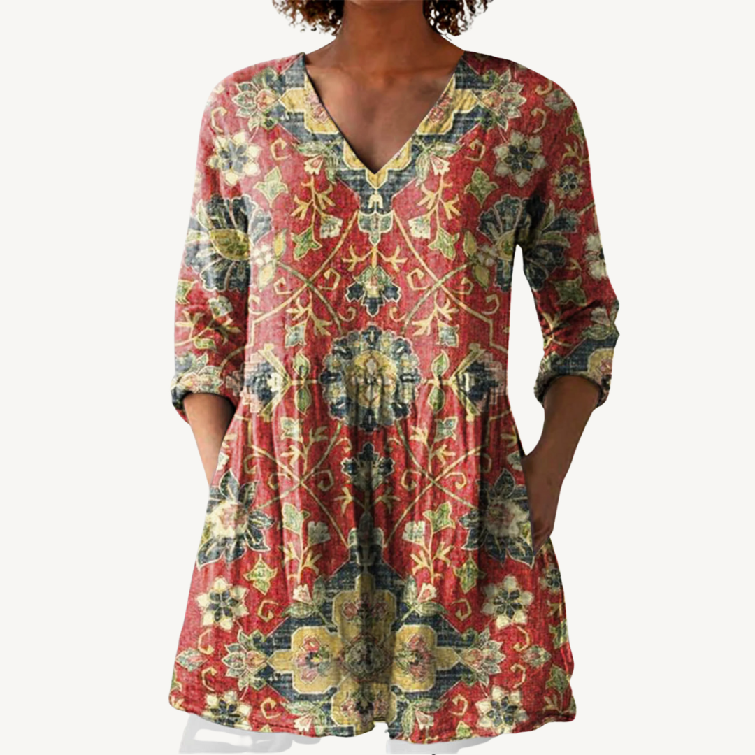 DAHLIA™ | Blouse longue à col en V