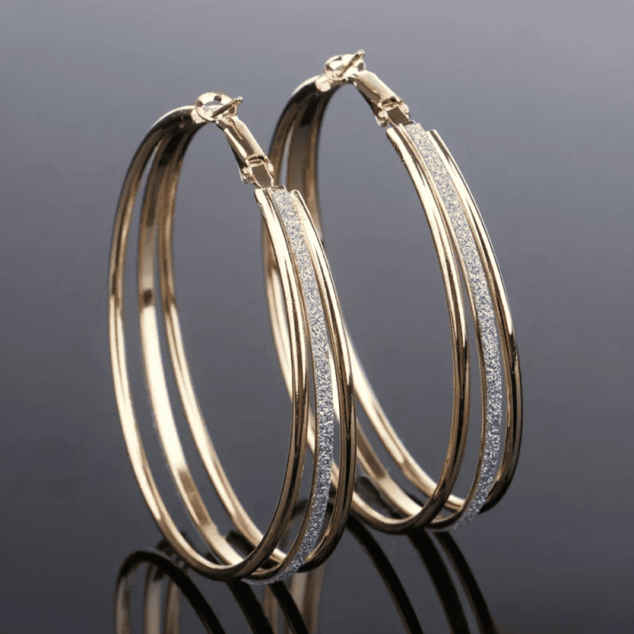 Boucles d'oreilles créoles dorées rétro