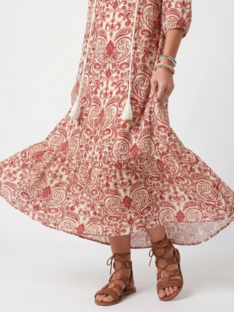 Gabrielle | Robe Maxi Bohème Élégante