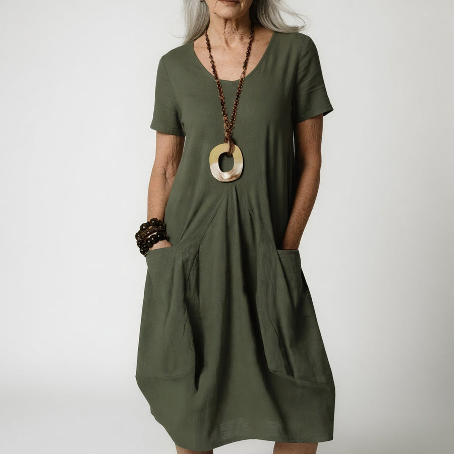 CÉLINE | Robe fluide élégance ventre sublimé