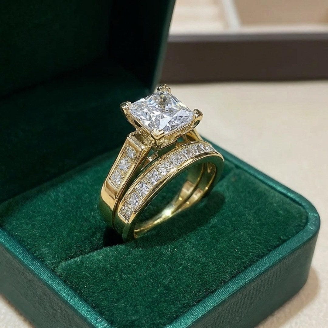 Exquise Bague de Promesse en Zirconia