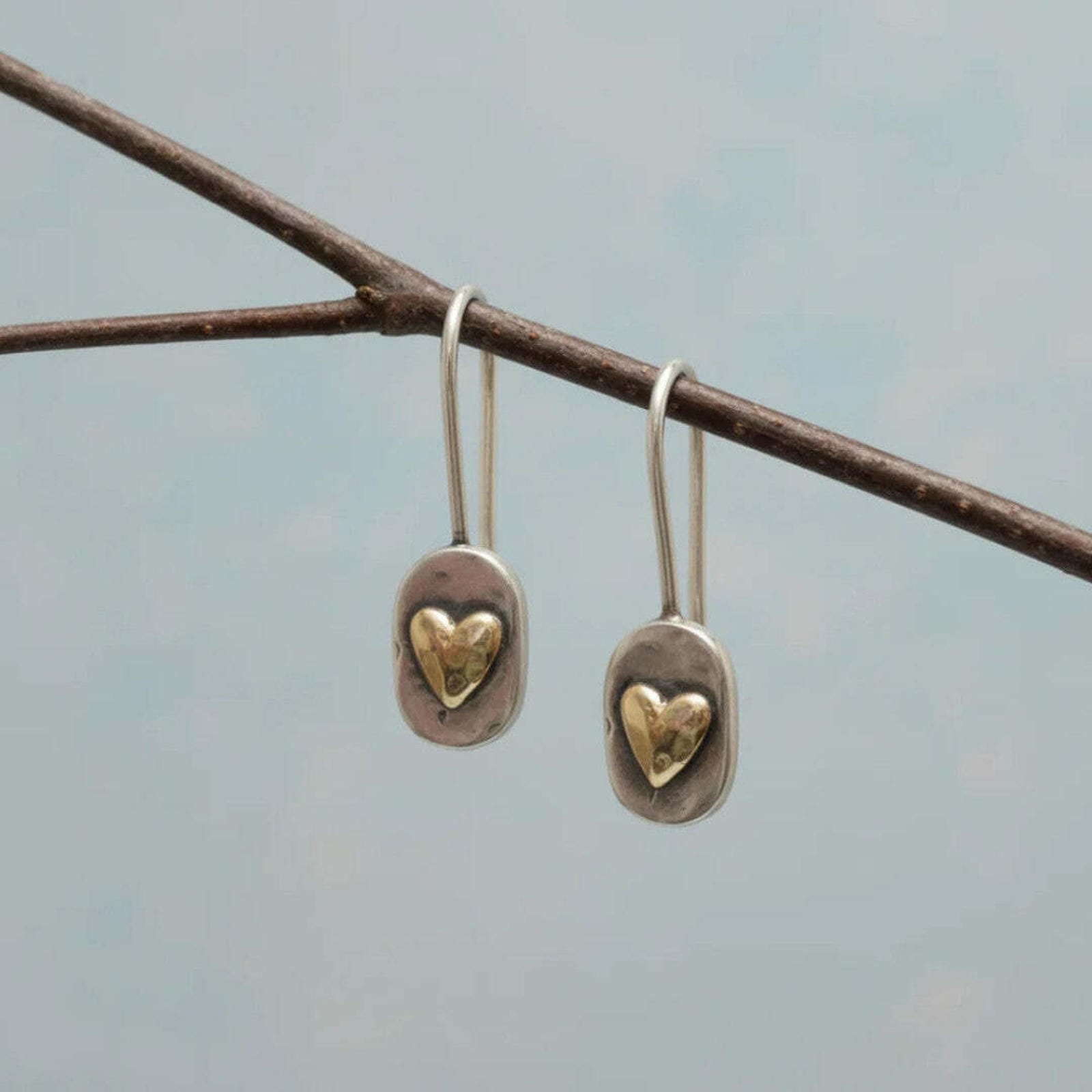 Boucles d'oreilles en cœur en or vintage