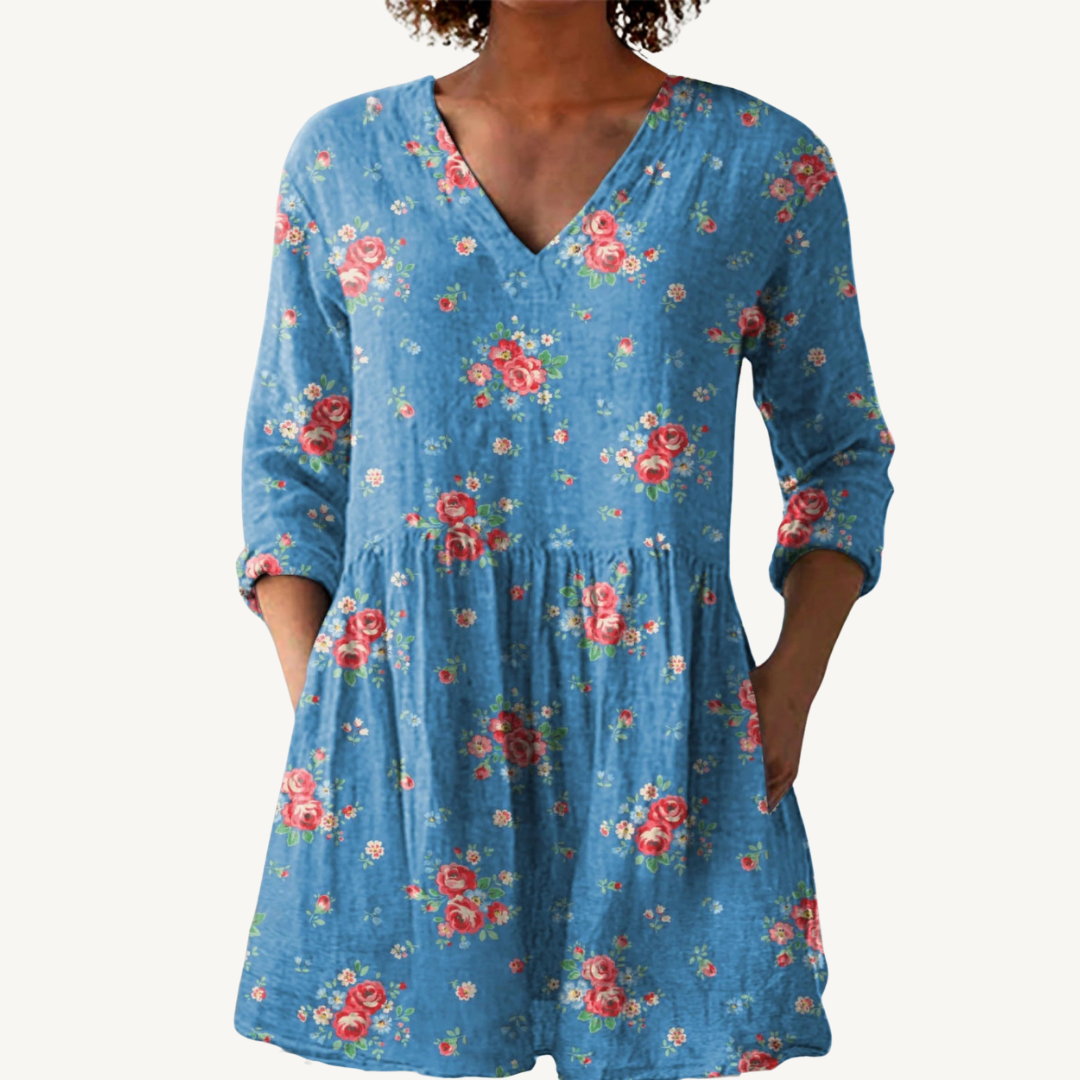 MABEL™ | Blouse longue à col en V