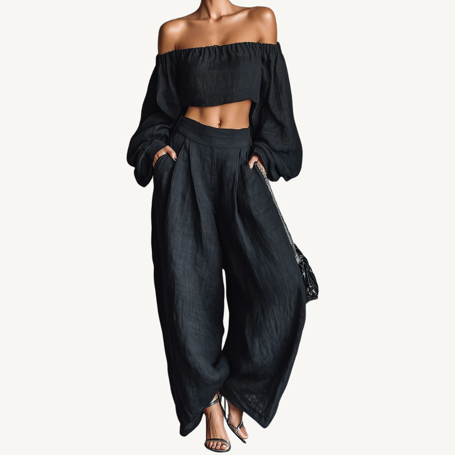 TESS™ | Ensemble à Épaules Dégagées avec Pantalon Ample