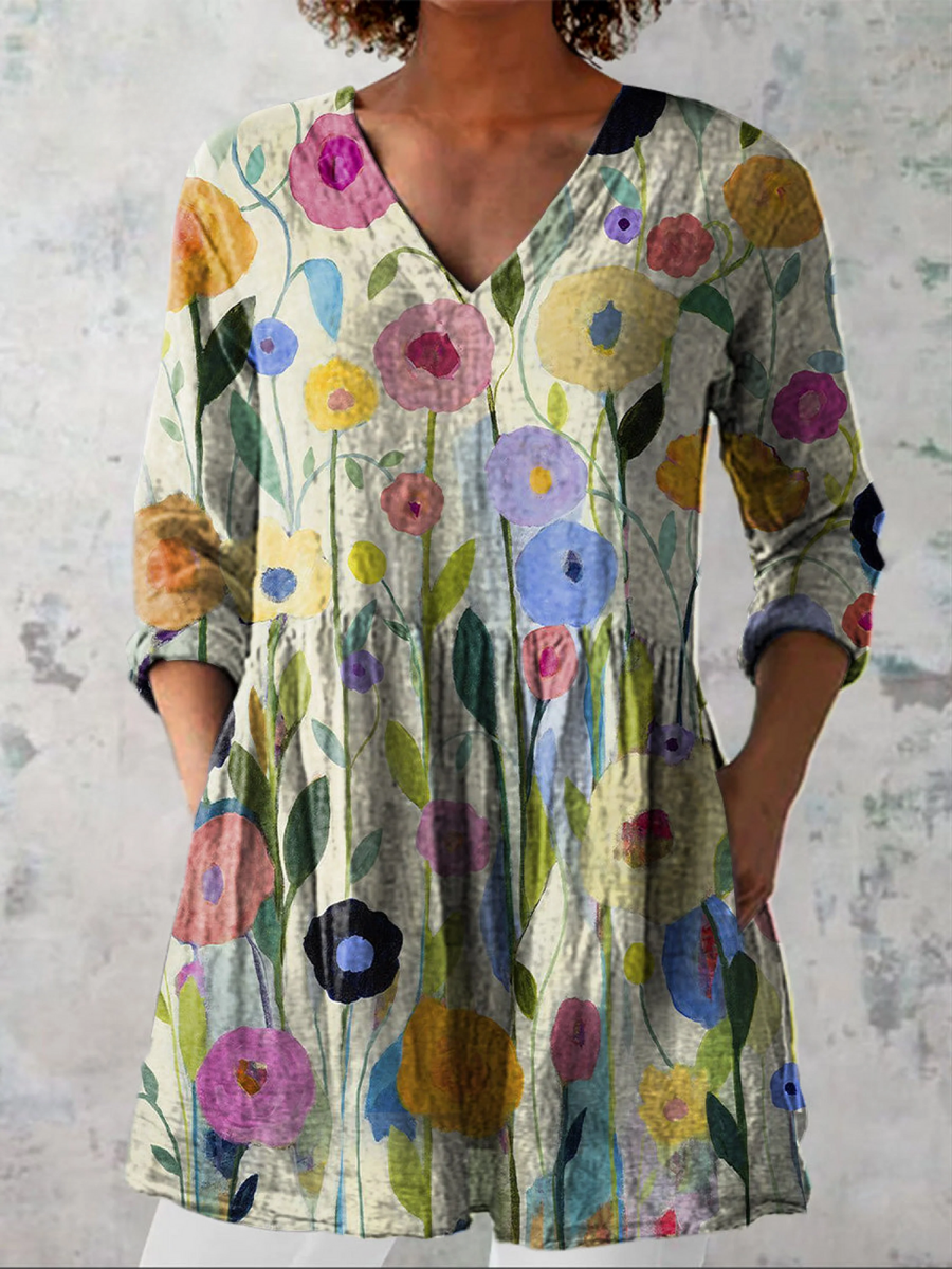 BLAIRE™ | Blouse longue à col en V