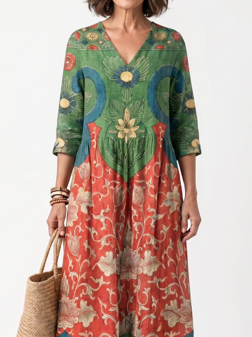 Suzanne | Robe Maxi Artistique Élégante