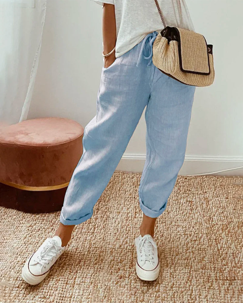 LUCIE | Pantalon fluide en mélange coton et lin