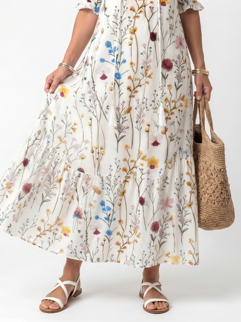 Floriane | Robe Maxi Fleurie Élégante