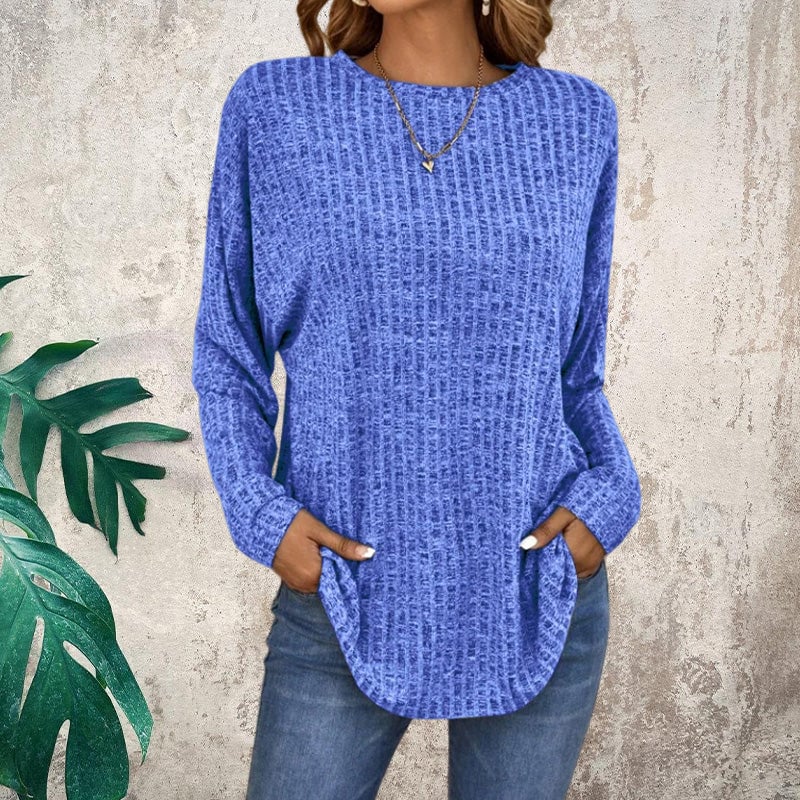 Jolene - Pull long à manches longues décontracté pour femme