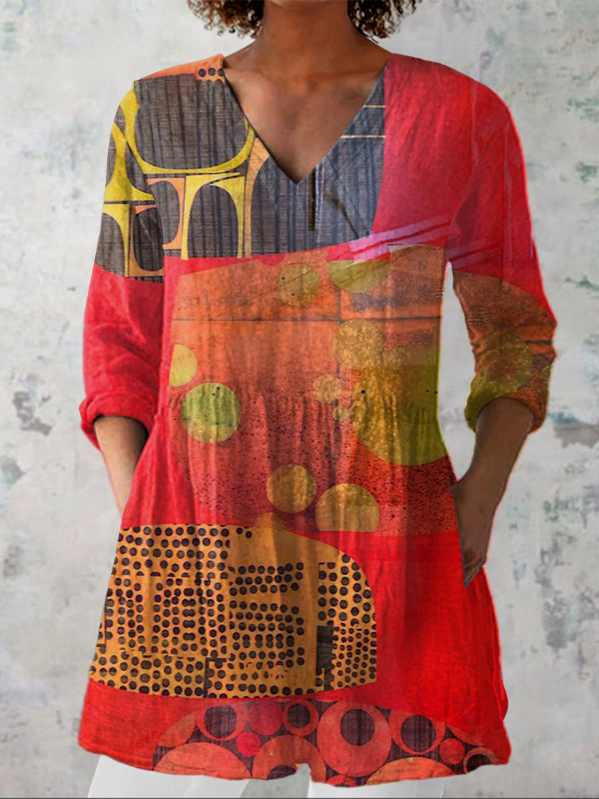 INDIRA™ | Blouse longue à col en V