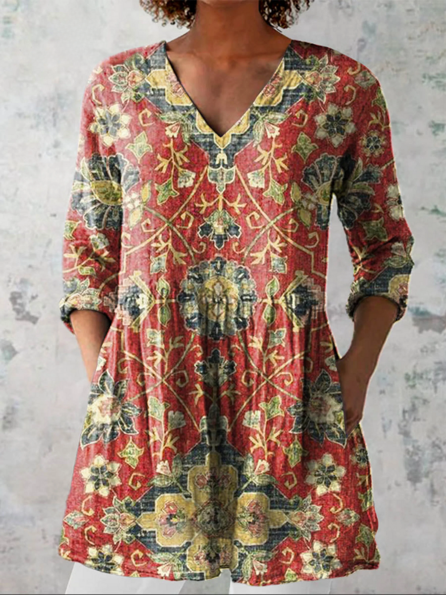 DAHLIA™ | Blouse longue à col en V