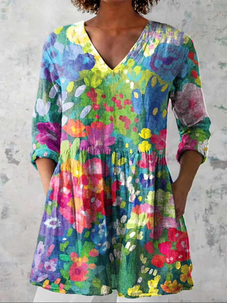 CALI™ | Blouse longue à col en V