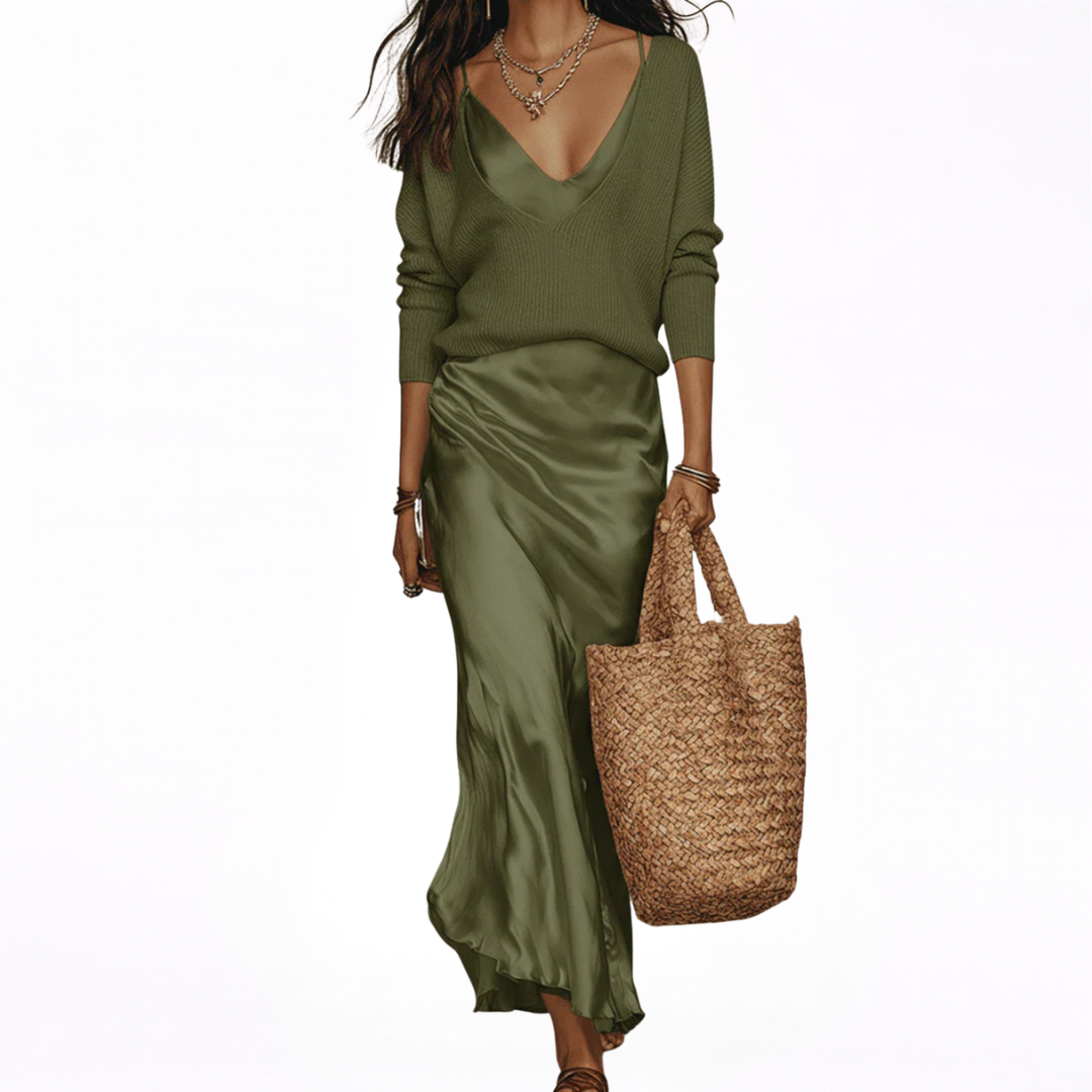 ELENA | Robe Satinée Midi