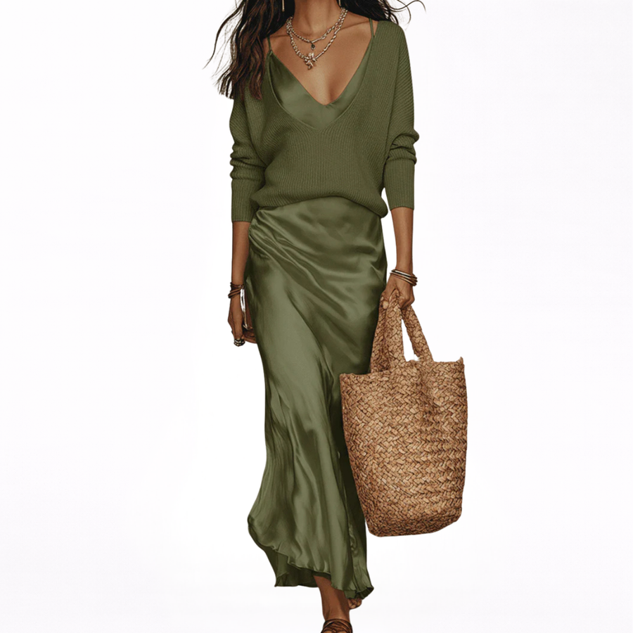 ELENA | Robe Satinée Midi