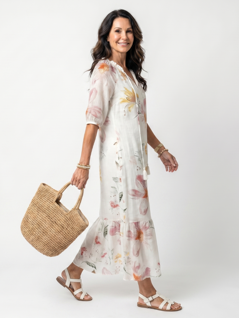 Éliane | Robe Maxi Fleurie Romantique
