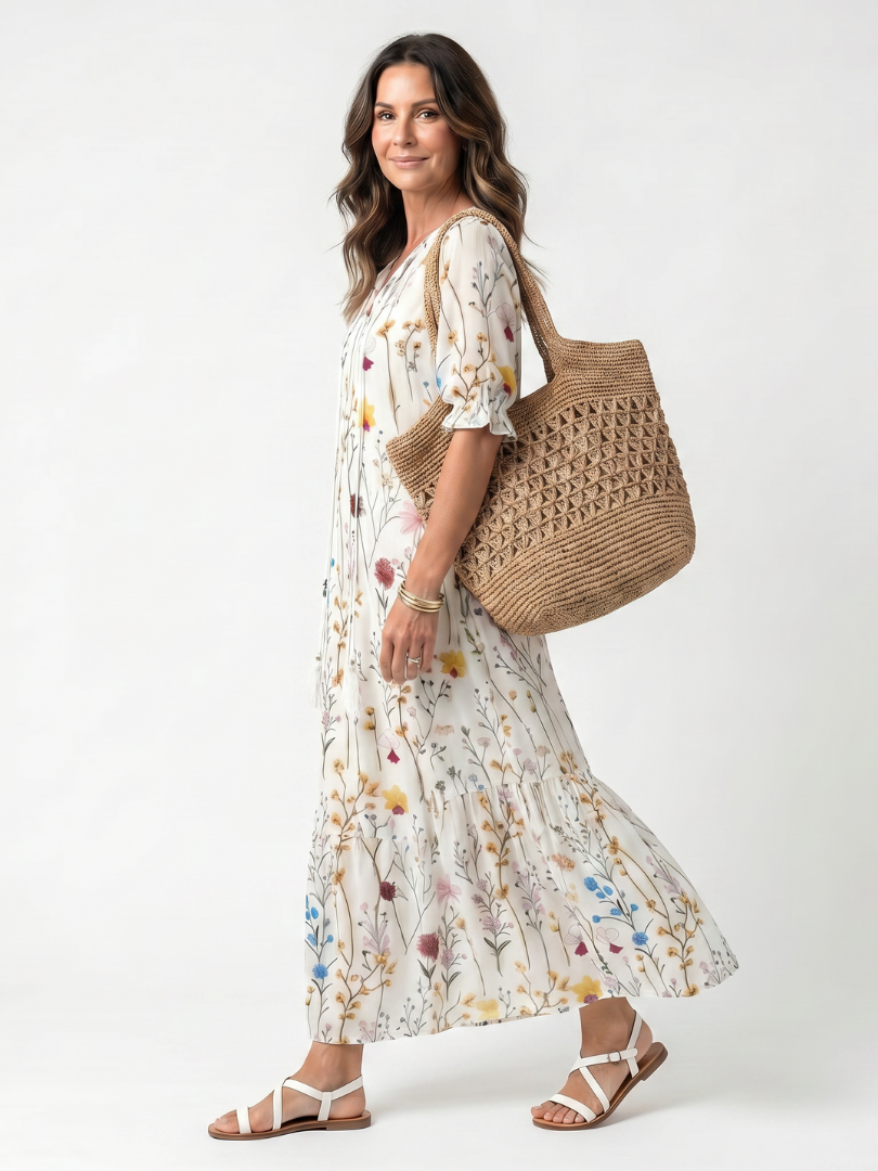 Floriane | Robe Maxi Fleurie Élégante