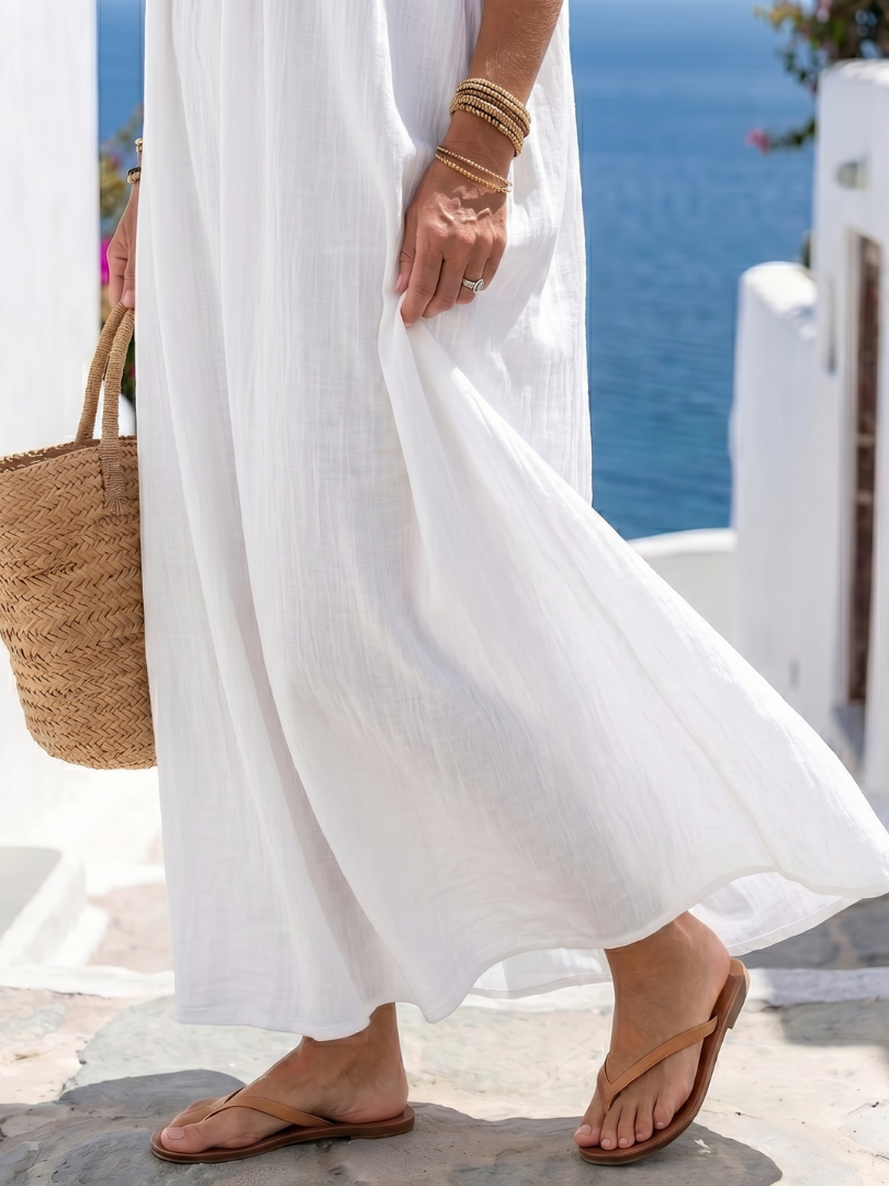 KEIRA™ | Robe Maxi Fluide Naturelle